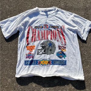 90s Vintage Five Times Super Bowl Champion Dallas Cowboys NFL T-Shirt